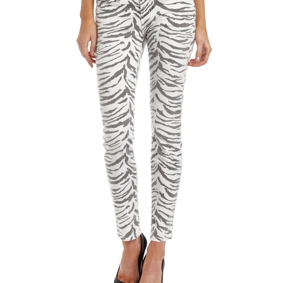 CURRENT/ELLIOTT SKINNY JEANS NWT US 23/0 B/W ZEBRA - Picture 3 of 8